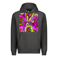 Charcoal Heather halloween thunders seamless pattern Premium Hoodie - BundleAndBundleShop