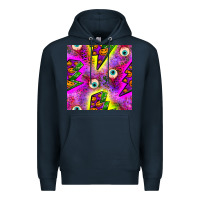 Navy halloween thunders seamless pattern Premium Hoodie - BundleAndBundleShop