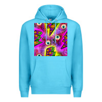 Ocean Blue halloween thunders seamless pattern Premium Hoodie - BundleAndBundleShop