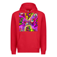 Red halloween thunders seamless pattern Premium Hoodie - BundleAndBundleShop
