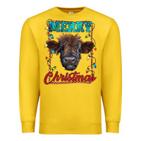 Lemon merry christmas highland calf baby cow Premium Sweatshirt - RanaPortraitStore