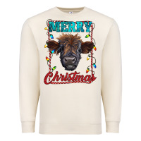 Sandshell merry christmas highland calf baby cow Premium Sweatshirt - RanaPortraitStore