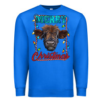 True Royal merry christmas highland calf baby cow Premium Sweatshirt - RanaPortraitStore