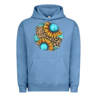 Pigment Pebble Blue gemstone leopard patch Urban Hoodie - JahusDesignShop