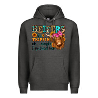 Charcoal Heather heifers be trippin ok maybe i pushed her long hair Premium Hoodie - Jasminsmagicworld