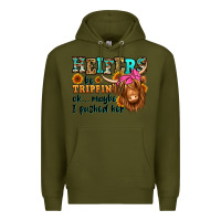 Army Green heifers be trippin ok maybe i pushed her long hair Premium Hoodie - Jasminsmagicworld