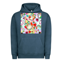 Pigment Midnight Navy summer gnome seamless pattern Urban Hoodie - BundleAndBundleShop