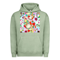 Pigment Oil Green summer gnome seamless pattern Urban Hoodie - BundleAndBundleShop