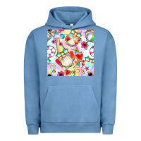 Pigment Pebble Blue summer gnome seamless pattern Urban Hoodie - BundleAndBundleShop