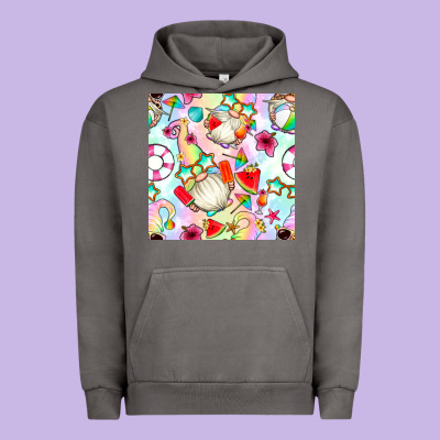 Summer Gnome Seamless Pattern Urban Hoodie Designed By Bundleandbundleshop