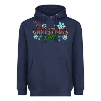 Navy It's Christmas Y'all Season Winter Heavyweight Hoodie - RanaPortraitStore