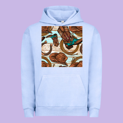 Cowboy Western Seamless Pattern Urban Hoodie Designed By Bundleandbundleshop