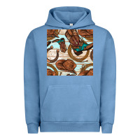 Pigment Pebble Blue cowboy western seamless pattern Urban Hoodie - BundleAndBundleShop