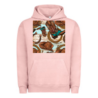 Pigment Salmon cowboy western seamless pattern Urban Hoodie - BundleAndBundleShop