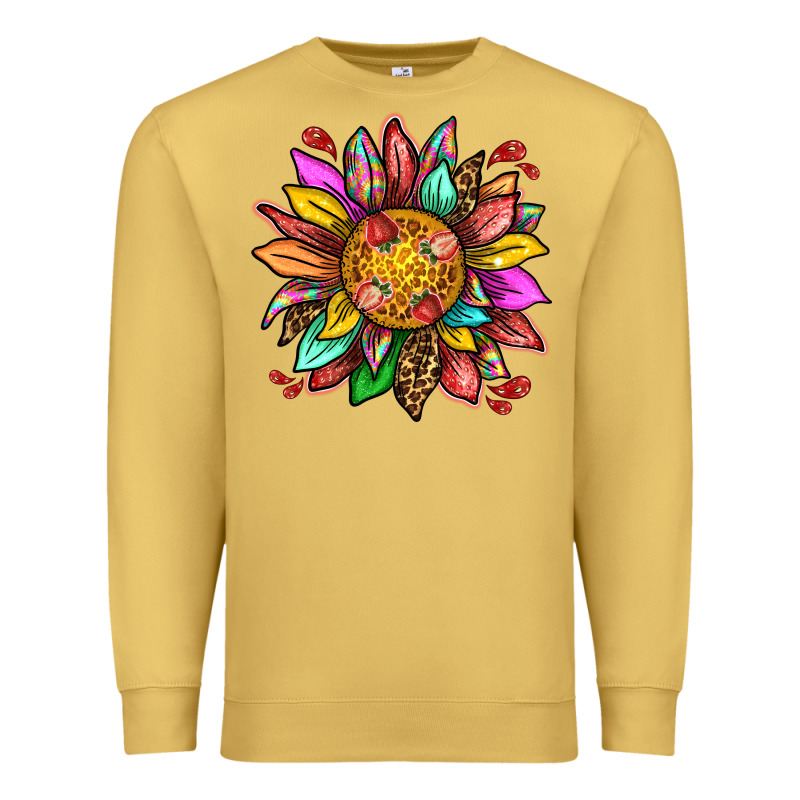 Strawberry Sunflower Premium Sweatshirt by texasbilliewilder | Teevron