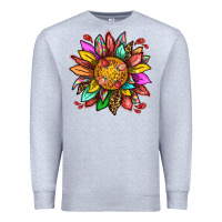 Heather Grey strawberry sunflower Premium Sweatshirt - texasbilliewilder