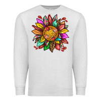 Oatmeal Heather strawberry sunflower Premium Sweatshirt - texasbilliewilder