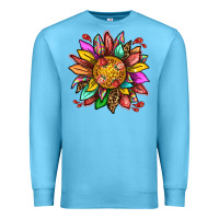 Ocean Blue strawberry sunflower Premium Sweatshirt - texasbilliewilder