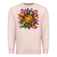 Pale Pink strawberry sunflower Premium Sweatshirt - texasbilliewilder