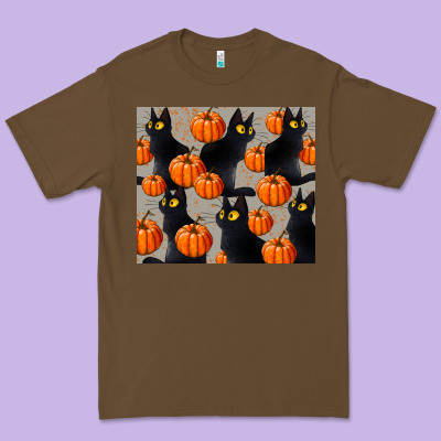 Black Cat With Pumpkins Tumbler Premium Tee Designed By Lillyallendesigns