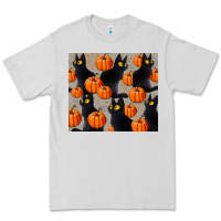 Dove Grey black cat with pumpkins tumbler Premium Tee - LillyAllenDesigns