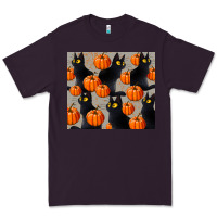 Plum black cat with pumpkins tumbler Premium Tee - LillyAllenDesigns