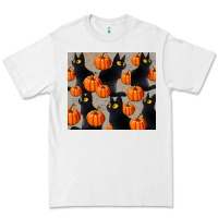White black cat with pumpkins tumbler Premium Tee - LillyAllenDesigns