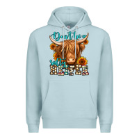 Blue Mist don't be a salty heifer long haired cow Premium Hoodie - Jasminsmagicworld