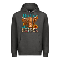 Charcoal Heather don't be a salty heifer long haired cow Premium Hoodie - Jasminsmagicworld