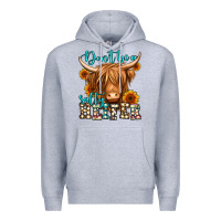 Heather Grey don't be a salty heifer long haired cow Premium Hoodie - Jasminsmagicworld