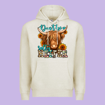 Don't Be A Salty Heifer Long Haired Cow Premium Hoodie Designed By Jasminsmagicworld