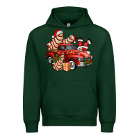 Forest Green christmas tree cake with farm track and santa ado Urban Hoodie - AdoDesignShop