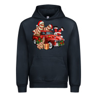 Navy christmas tree cake with farm track and santa ado Urban Hoodie - AdoDesignShop