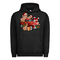 Pigment Black christmas tree cake with farm track and santa ado Urban Hoodie - AdoDesignShop