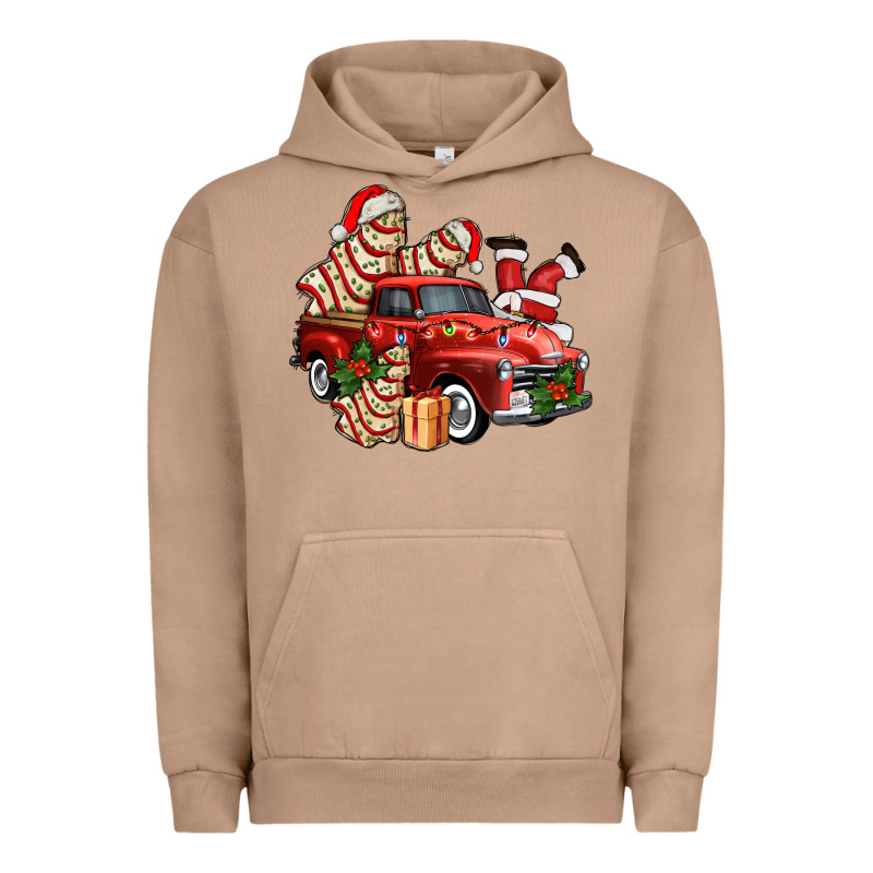 Christmas Tree Cake With Farm Track And Santa Ado Urban Hoodie by AdoDesignShop | Teevron