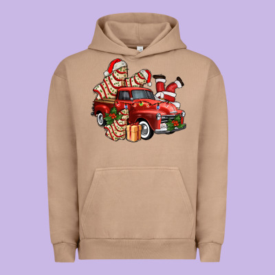 Christmas Tree Cake With Farm Track And Santa Ado Urban Hoodie Designed By Adodesignshop