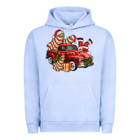 Pigment Grape Ice christmas tree cake with farm track and santa ado Urban Hoodie - AdoDesignShop