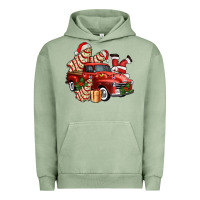 Pigment Oil Green christmas tree cake with farm track and santa ado Urban Hoodie - AdoDesignShop
