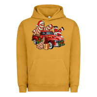 Pigment Peanut Butter christmas tree cake with farm track and santa ado Urban Hoodie - AdoDesignShop