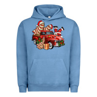 Pigment Pebble Blue christmas tree cake with farm track and santa ado Urban Hoodie - AdoDesignShop