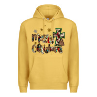 Antique Gold merry christmas wood slice ornament Premium Hoodie - JahusDesignShop