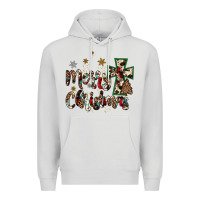 Dove Grey merry christmas wood slice ornament Premium Hoodie - JahusDesignShop