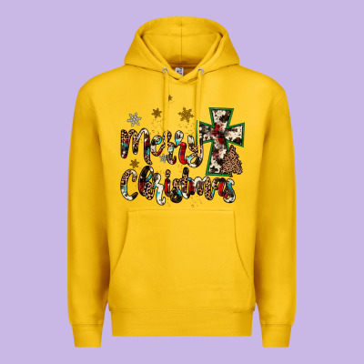 Merry Christmas Wood Slice Ornament Premium Hoodie Designed By Jahusdesignshop