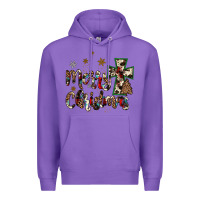 Purple merry christmas wood slice ornament Premium Hoodie - JahusDesignShop