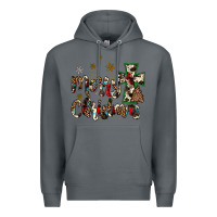 Rock merry christmas wood slice ornament Premium Hoodie - JahusDesignShop