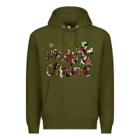 Army Green merry christmas wood slice ornament Premium Hoodie - JahusDesignShop
