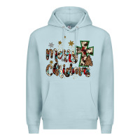 Blue Mist merry christmas wood slice ornament Premium Hoodie - JahusDesignShop