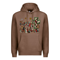 Chestnut merry christmas wood slice ornament Premium Hoodie - JahusDesignShop