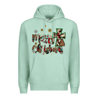 Seafoam merry christmas wood slice ornament Premium Hoodie - JahusDesignShop