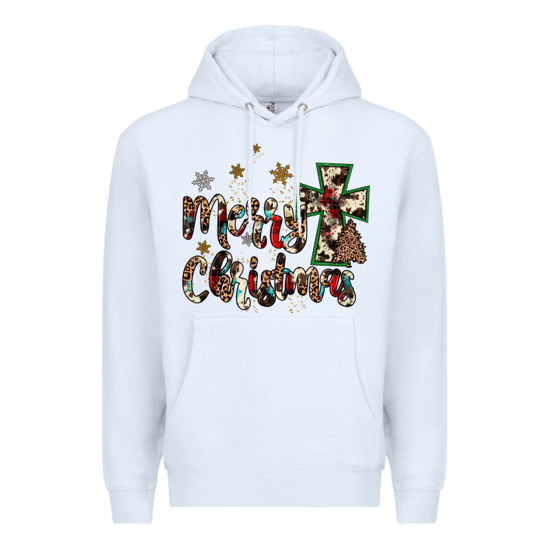 Merry Christmas Wood Slice Ornament Premium Hoodie by JahusDesignShop | Teevron